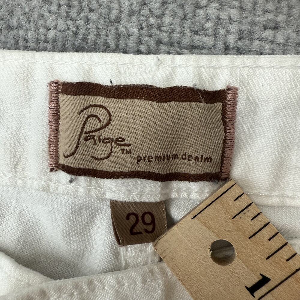 Paige Jeans Womens 29 White Roxbury Crop Premium Denim Stretch Skinny Pants USA - Picture 4 of 13